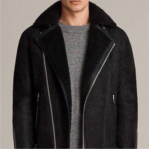 All Saints Sheep Skin Shearling Biker Jacket
